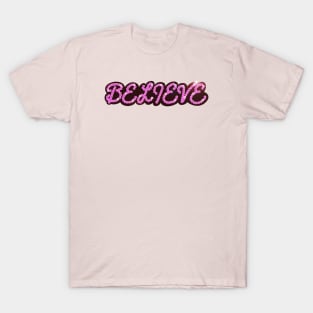 Believe Sequin Design T-Shirt